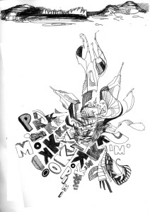 "Geometric Letter Landscape Doodle" from DoodlerBlog.com, credited to https://www.flickr.com/photos/vatsug/with/3353696866